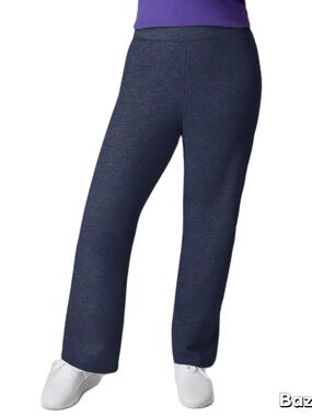 Sz XL Hanes EcoSmart Women's Fleece Sweatpants with Open Bottom Legs